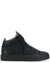 schwarze Leder Turnschuhe von Giuseppe Zanotti Design