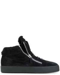 schwarze Leder Turnschuhe von Giuseppe Zanotti Design