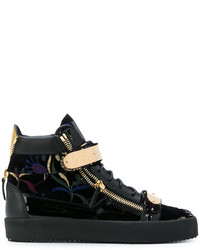 schwarze Leder Turnschuhe von Giuseppe Zanotti Design