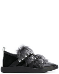 schwarze Leder Turnschuhe von Giuseppe Zanotti Design