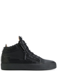 schwarze Leder Turnschuhe von Giuseppe Zanotti Design