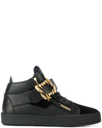 schwarze Leder Turnschuhe von Giuseppe Zanotti Design