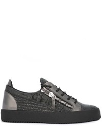 schwarze Leder Turnschuhe von Giuseppe Zanotti Design