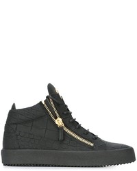 schwarze Leder Turnschuhe von Giuseppe Zanotti Design