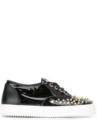 schwarze Leder Turnschuhe von Giuseppe Zanotti Design