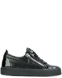 schwarze Leder Turnschuhe von Giuseppe Zanotti Design