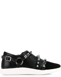 schwarze Leder Turnschuhe von Giuseppe Zanotti Design