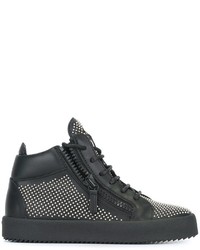 schwarze Leder Turnschuhe von Giuseppe Zanotti Design