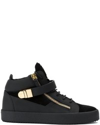 schwarze Leder Turnschuhe von Giuseppe Zanotti Design