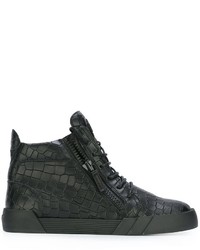 schwarze Leder Turnschuhe von Giuseppe Zanotti Design