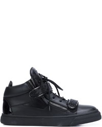 schwarze Leder Turnschuhe von Giuseppe Zanotti Design