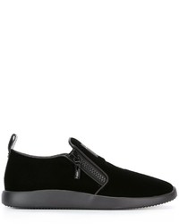 schwarze Leder Turnschuhe von Giuseppe Zanotti Design