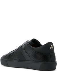 schwarze Leder Turnschuhe von Philipp Plein