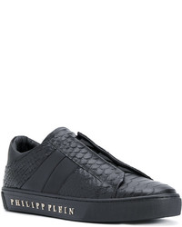 schwarze Leder Turnschuhe von Philipp Plein