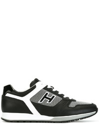 schwarze Leder Turnschuhe von Hogan