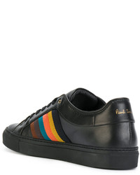 schwarze Leder Turnschuhe von Paul Smith