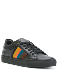 schwarze Leder Turnschuhe von Paul Smith