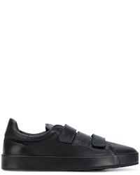 schwarze Leder Turnschuhe von Jil Sander