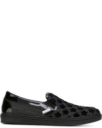 schwarze Leder Turnschuhe von Jimmy Choo