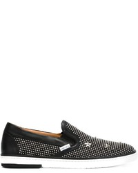 schwarze Leder Turnschuhe von Jimmy Choo