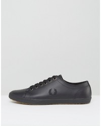 schwarze Leder Turnschuhe von Fred Perry