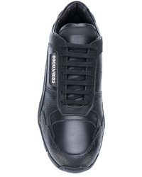 schwarze Leder Turnschuhe von DSQUARED2