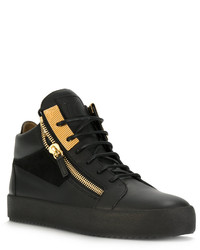 schwarze Leder Turnschuhe von Giuseppe Zanotti Design