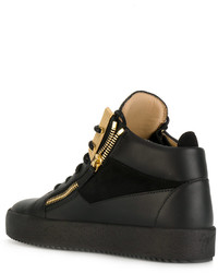 schwarze Leder Turnschuhe von Giuseppe Zanotti Design