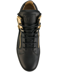 schwarze Leder Turnschuhe von Giuseppe Zanotti Design