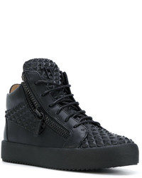 schwarze Leder Turnschuhe von Giuseppe Zanotti Design