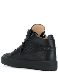 schwarze Leder Turnschuhe von Giuseppe Zanotti Design