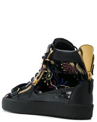 schwarze Leder Turnschuhe von Giuseppe Zanotti Design