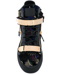 schwarze Leder Turnschuhe von Giuseppe Zanotti Design