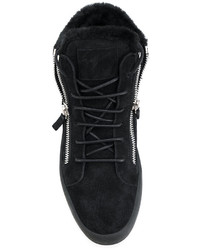 schwarze Leder Turnschuhe von Giuseppe Zanotti Design