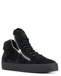 schwarze Leder Turnschuhe von Giuseppe Zanotti Design