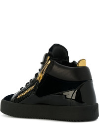 schwarze Leder Turnschuhe von Giuseppe Zanotti Design