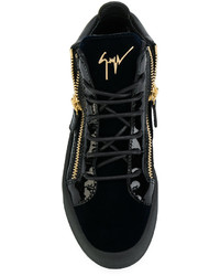 schwarze Leder Turnschuhe von Giuseppe Zanotti Design