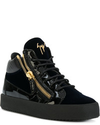 schwarze Leder Turnschuhe von Giuseppe Zanotti Design