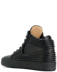 schwarze Leder Turnschuhe von Giuseppe Zanotti Design