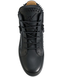 schwarze Leder Turnschuhe von Giuseppe Zanotti Design