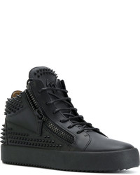 schwarze Leder Turnschuhe von Giuseppe Zanotti Design