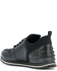 schwarze Leder Turnschuhe von Tod's