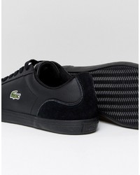 schwarze Leder Turnschuhe von Lacoste