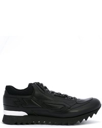 schwarze Leder Turnschuhe von Les Hommes