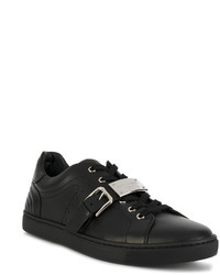 schwarze Leder Turnschuhe von Dolce & Gabbana