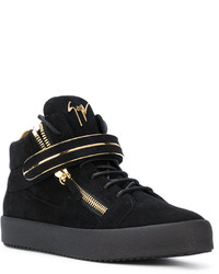 schwarze Leder Turnschuhe von Giuseppe Zanotti Design