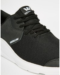 schwarze Leder Turnschuhe von Supra