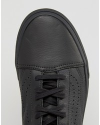 schwarze Leder Turnschuhe von Vans