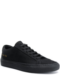 schwarze Leder Turnschuhe von Common Projects