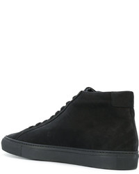 schwarze Leder Turnschuhe von Common Projects